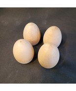 4 Wooden Eggs Unfinished 3.25&quot; Flat Bottom Easter Holiday Seasonal Craft... - $10.81 CAD