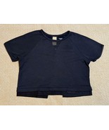 Abercrombie &amp; Fitch Womens Small Black Open Back Crop Top Short Sleeve - $19.99