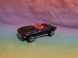 Vintage 1999 Hot Wheels &#39;65 Corvette Black w/ Red Interior Convertible M... - £3.15 GBP