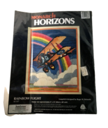 Janlynn Monarch Horizons RAINBOW FLIGHT Long Stitch Kit LS137 Biplane VT... - £10.50 GBP