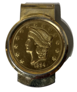 VINTAGE MONEY CLIP KELLOGG &amp; CO 1854  COIN MEDALLION - $27.01 CAD
