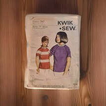 1971 Kwik Sew Sewing Pattern 347 Girl 8 10 12 14 T Shirt Raglan Sleeves ... - $128.44 MXN