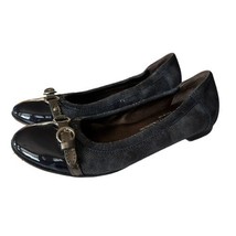 AGL Monika Ballet Flats Cap Toe Patent Leather Suede Navy Shimmer Size EU 35.5 - £32.95 GBP