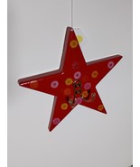 Red Wood Star Wall Hook Hanger Handcrafted Hand Painted 11.5&quot;x11.5&quot; Shab... - $272.80 MXN