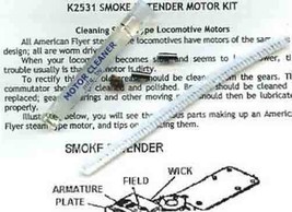 AMERICAN FLYER SMOKE IN TENDER MOTOR BRUSH SERVICE KIT ENGINE S Gauge Tr... - $29.99