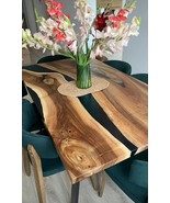 HANDI STONE Epoxy Square Table (Top and Base Both) Natural Wood Table, W... - $575.00