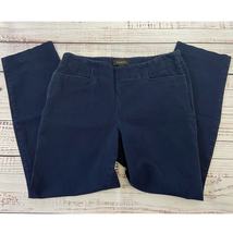 Talbots Heritage Ankle Pants Womens 8 Side Zip Front Pockets Cotton Stretch Blue - £13.52 GBP