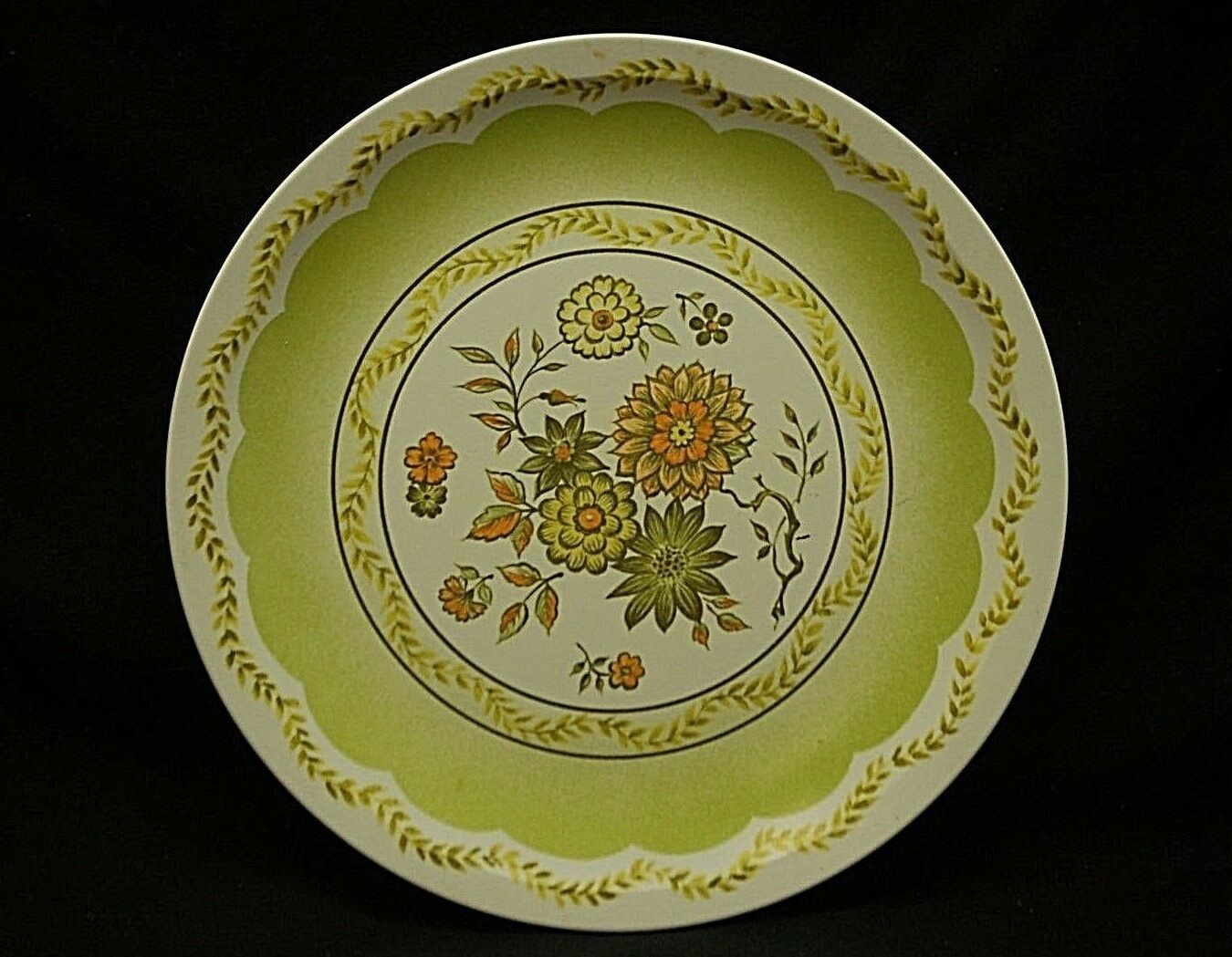 Old Vintage Artisan Ware by NHPI 10-1/4&quot; Dinner Plate w Floral Pattern C... - $12.86