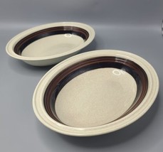 2X Oval Serving Bowls Royal Doulton Lambethware 1978 Bistro Brown - £36.77 GBP