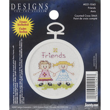 Janlynn Mini Counted Cross Stitch Kit 2.5&quot; Round-Friends (18 Count) - £10.97 GBP