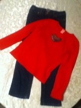 Girls-Lot of 2-Size 7-8-red sweater-Size 8-Cherokee blue jeans - £12.51 GBP