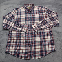 Foundry Mens Shirt XLT XL Tall Red Blue Plaid  Flannel Supply Co Button Up - £13.19 GBP