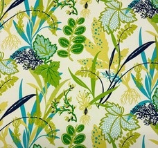 WAVERLY SNS FISHBOWL AQUAMARINE TROPICAL PLANTS OUTDOOR FABRIC BY YARD 54&quot;W - £8.70 GBP