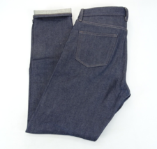 UNIQLO Selvedge Jeans 32x34 Kaihara Japanese Denim Slim Fit Straight Dar... - £26.12 GBP