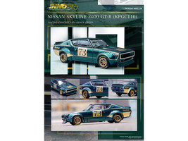 Nissan Skyline 2000 GT-R (KPGC110) RHD (Right Hand Drive) #73 Green Metallic &quot;Ra - £22.86 GBP