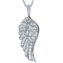 2Ct Round Simulated Diamond Fancy Pendant 14K White Gold Plated With Fre... - £90.40 GBP