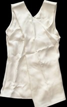 CELINE Paris 100% Silk Cross Front Top Off White Size 34 Made in France NWT image 3