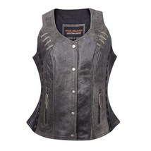 Motorcycle Vest Lightweight Distressed MC Vest by Vance Leather - £75.65 GBP