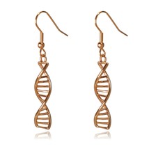 DNA Double Helix Science Stainless Steel Dangle Earrings - £14.22 GBP