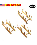 Lawei 3 pack Bamboo Wooden Dish Rack - Plate Rack Stand Pot Lid Holder, ... - $18.80