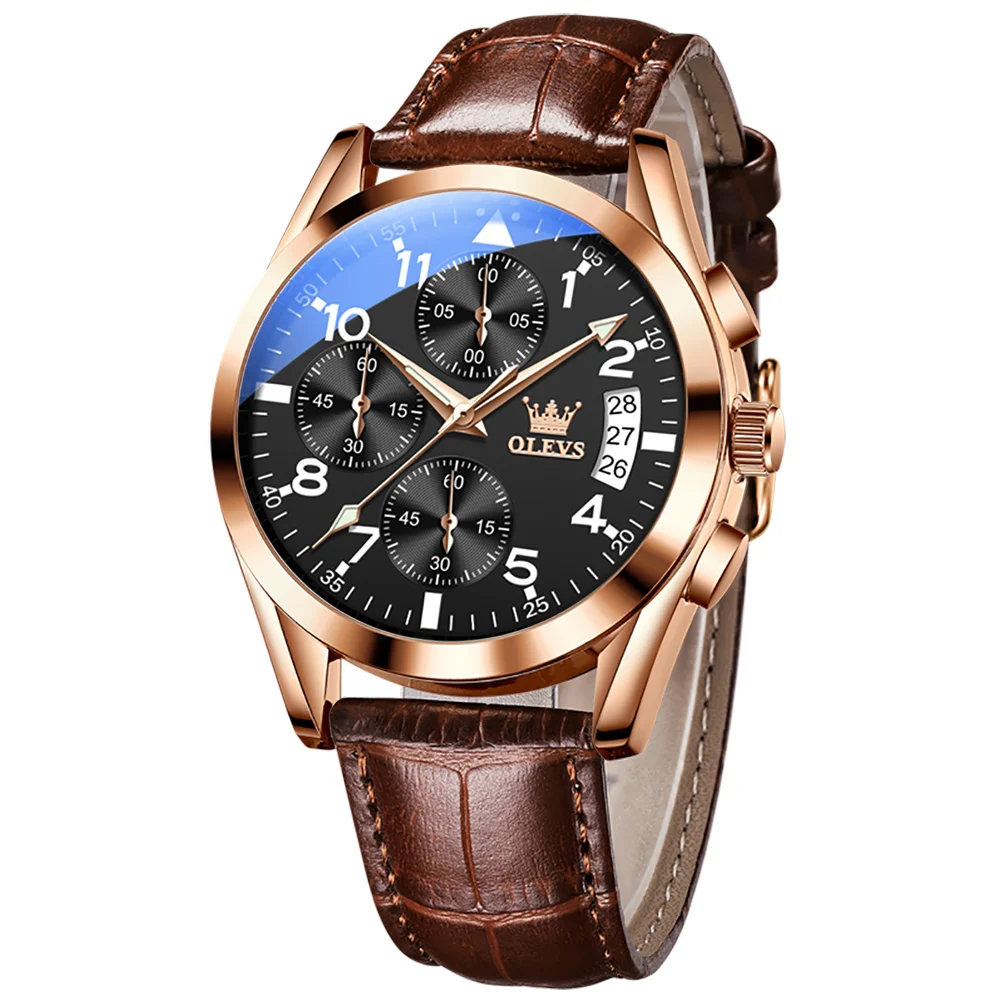 Men s watches waterproof luminous quartz wrist watch leather date sports top brand male thumb200