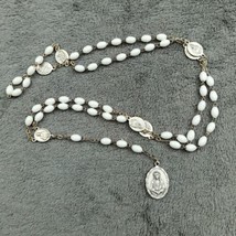 Vtg Our Lady of The Seven Sorrows Mater Dolorosa Rosary Silver Tone Whit... - $11.29