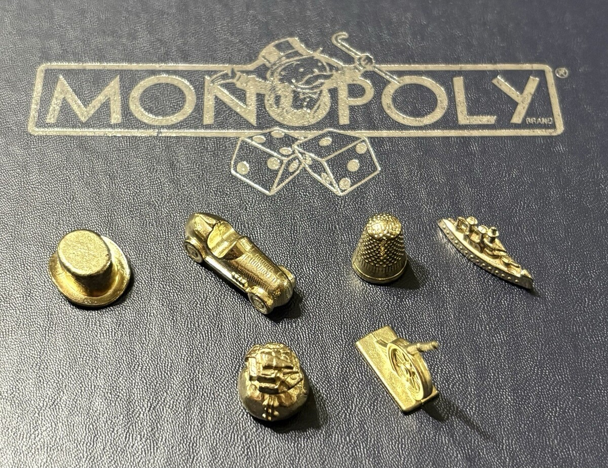 1995 Monopoly Deluxe Edition Replacement Parts Pieces: Gold Tokens - $11.88