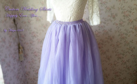 Purple Floor Length Tulle Skirt Outfit Wedding Party Plus Size Tulle Skirt image 4