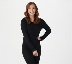 Laurie Felt Fuse Modal Long Sleeve Tee (Black, Size 2X) A391128 - $17.46