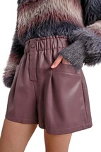 Molly Bracken lavomatic faux leather shorts in Purple - £38.36 GBP