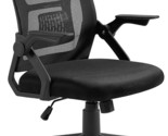 This Jet Black Vecelo Mid-Back Swivel Ergonomic Office Chair With Mesh L... - £60.97 GBP
