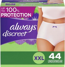 Always Discreet Adult Incontinence & Postpartum Underwear For Women, Size Xxl 44 - $38.14