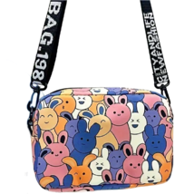 Kawaii Cartoon Bunny Rabbit Crossbody Messenger Bag Handbag Purse Zipper New - £14.61 GBP