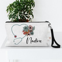 Personalized Nurse Bag, Nurse Things Zipper Pouch, Hospital Staff Gift, Retro Fl - £12.73 GBP