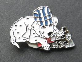 Railroad Dog With Toy Train Lapel Pin Badge 7/8 Inch - $5.64