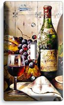 French Aged Wine Cheese Grapes Bread Light Single Switch Plates Kitchen Hd Decor - £8.16 GBP