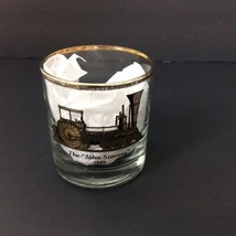 Camden &amp; Amboy Railroad Gold Rim Rocks Glasses 10 oz The John Stevens 1849 - £8.30 GBP