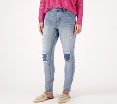 Laurie Felt Forever Denim 5 Pocket Easy Skinny Jeans- Destructed Lite, Petite 4 - £24.51 GBP