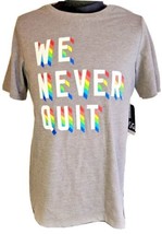 lgbtq pride t shirt youth medium We Never Quit rainbow graphic print - $8.99