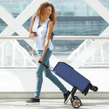 Folding Shopping Cart Utility Hand Truck with Rolling Swivel Wheels-Blue... - $148.49