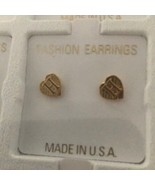 H Initial Heart Shape 14 KT Gold Overlay Pair Earrings   NEW - $12.19
