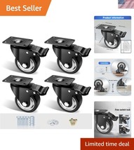 Set of 4 Heavy-Duty 3&quot; Swivel Caster Wheels with Double Brake – Silent &amp;... - $812.66 MXN