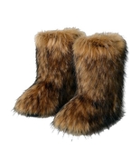 MH Bailment Women&#39;s Faux Fur Winter Boots Fuzzy Fluffy Furry NWOT - $40.50