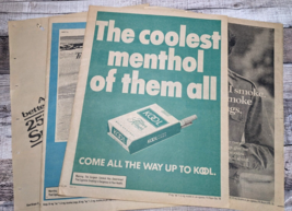 4 Large Tabloid Tobacco Advert Print Ads Winston Kent Kool Belair TV Movie Props - £19.59 GBP