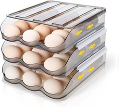 Large Capacity Egg Holder For Refrigerator Egg Storage Container Organiz... - $46.99