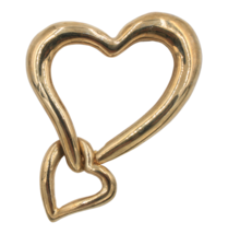 Openwork Double Entwined Heart Figural Brooch Pin - £6.30 GBP