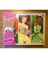 Disney Princesses 5 Puzzle Pack Wood Storage Box Tray Educational Learn ... - £15.66 GBP