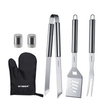 6-Piece Bbq Grill Tool Set, Stainless Steel Spatula, Fork, Tongs, Complete Kitch - £18.21 GBP
