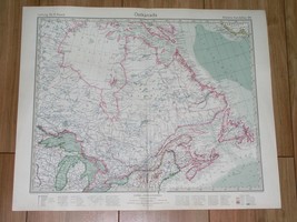 1927 Map Of Eastern Canada Labrador Hudson Bay Quebec Ontario Newfoundland - £18.69 GBP