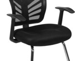 Side Reception Chair In Black Mesh From Flash Furniture With A Chrome Sl... - £130.51 GBP